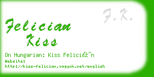felician kiss business card